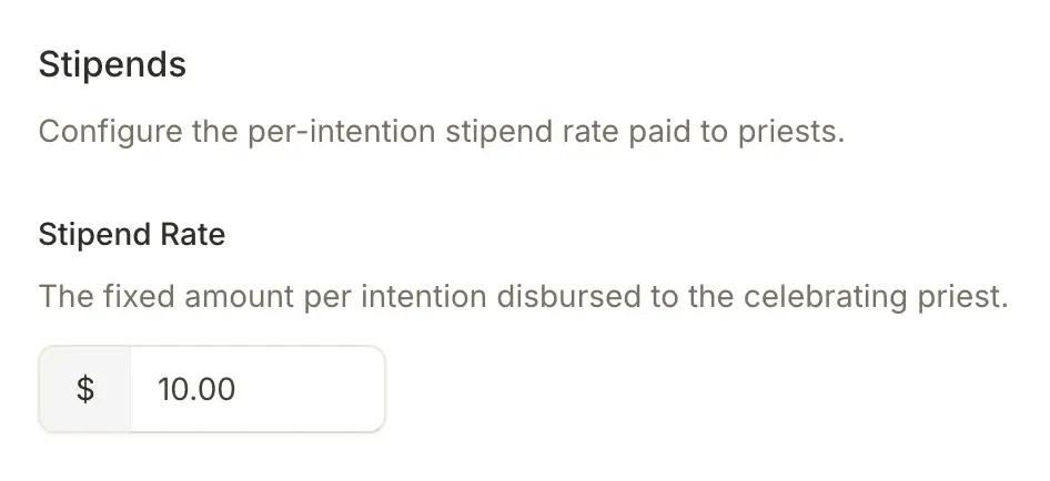 Priest stipend rate